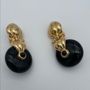 Joan Rivers Gold and Black Statement Clip On Earrings